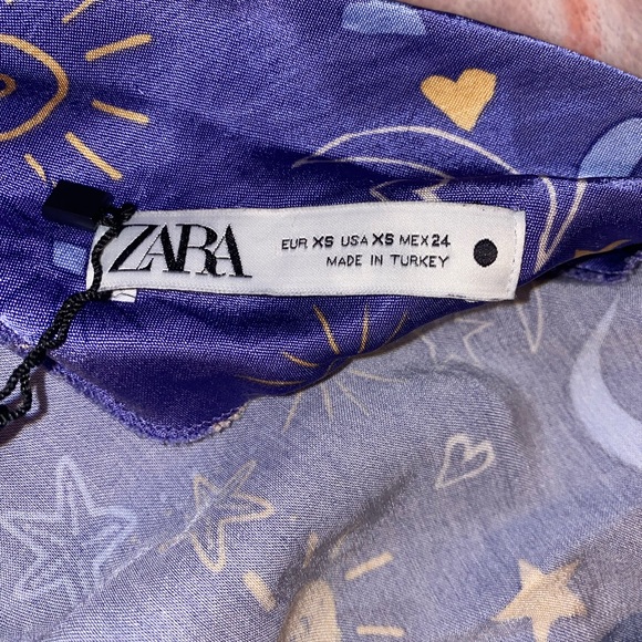 Zara XS celestial satin slip mini dress!💜 - Picture 6 of 7